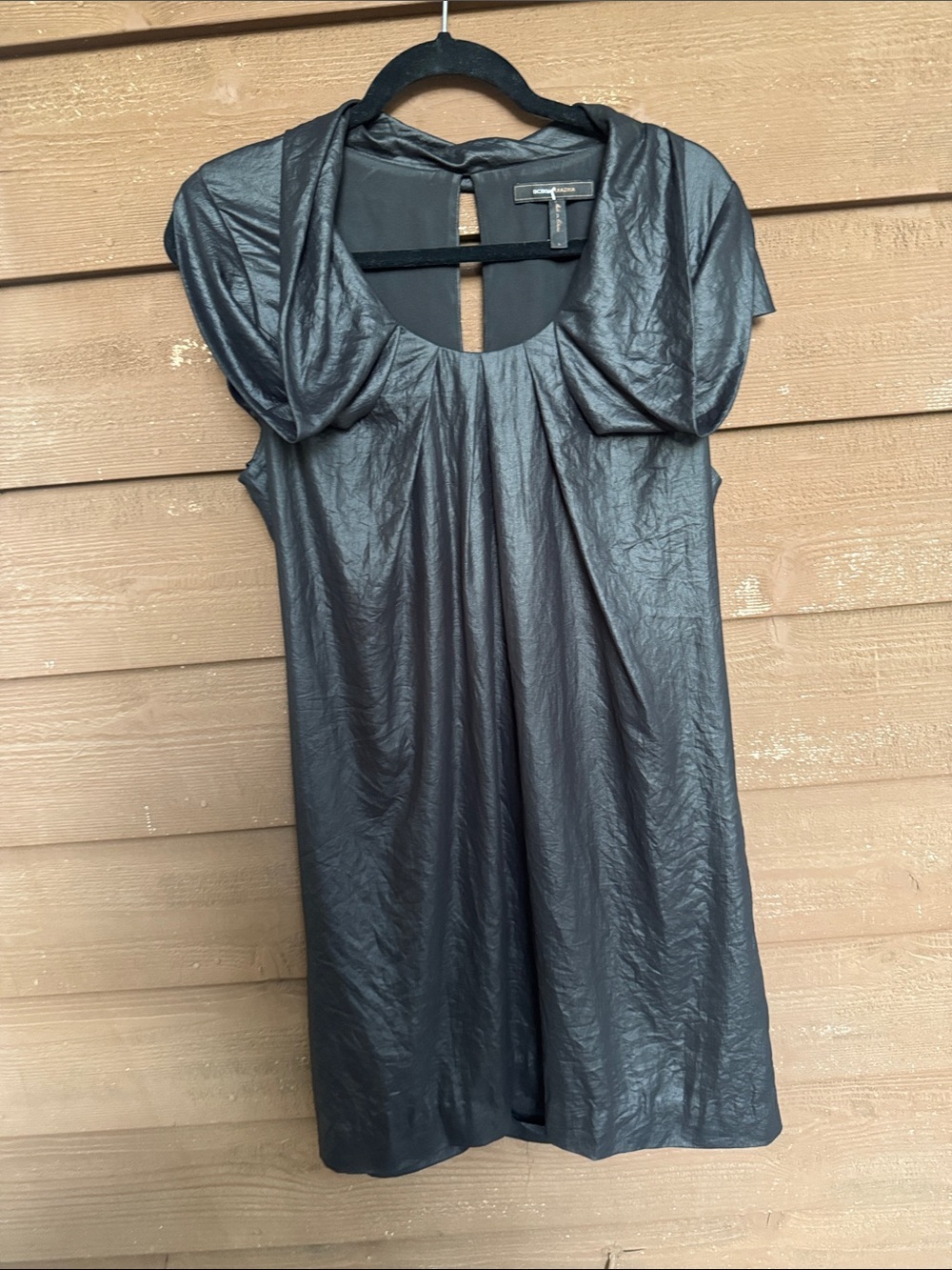 BCBGMaxAzria Black Shimmery Dress with pockets size Large